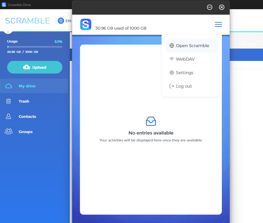 Open Scramble in the desktop client