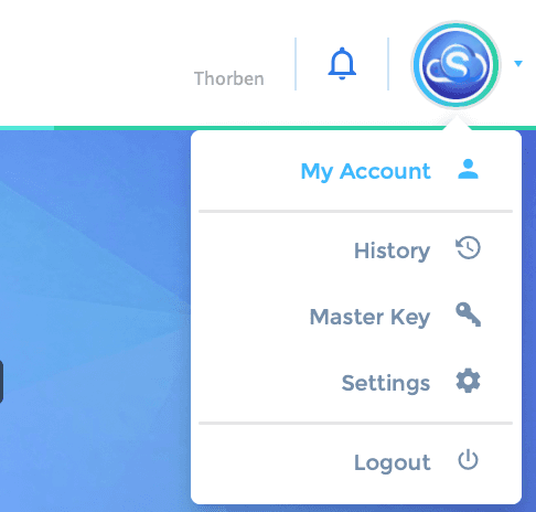 Open account settings from the profile menu