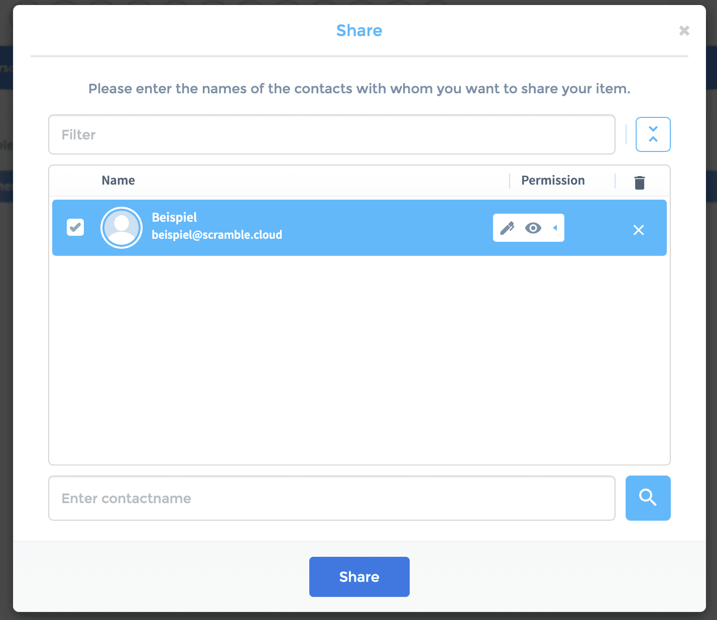 Assign sharing permissions